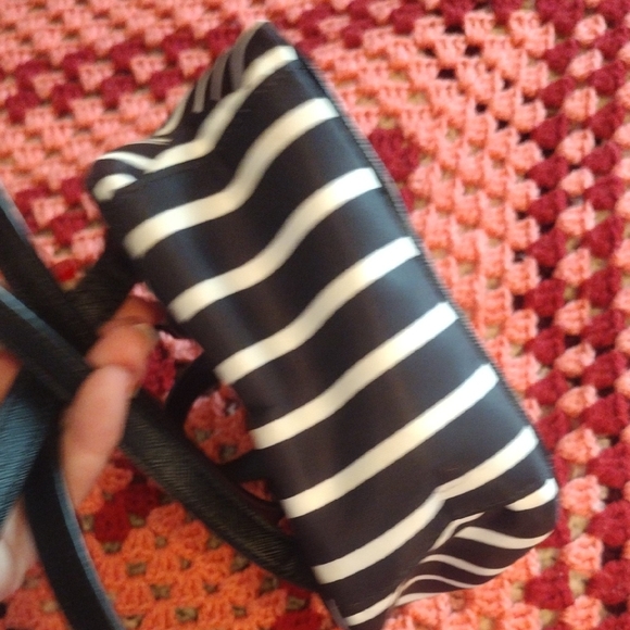 Kate Spade Wilson Road French Stripe Mini Bradley Backpack Black White Nylon Bag Kate Spade Mini Bradley Wilson Road French Stripe Nylon  main image 3